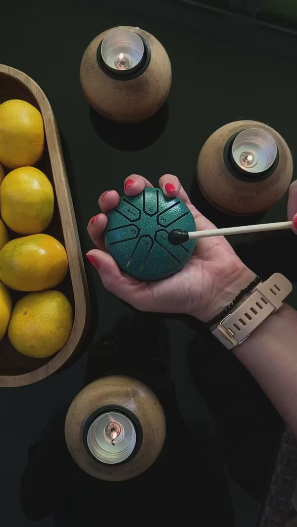 Sound Therapy in Your Palm – Handcrafted Calm Drum (6 Notes) - Fall Sale - Limited Time!